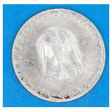 1977 West German 5 Deutsche Mark Silver Coin.