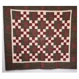 Handmade Irish Chain Patchwork Quilt Wall Hanging