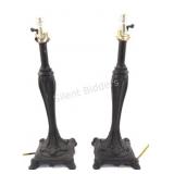 Pair of Black Metal Table Lamps