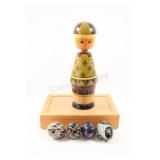 Estonian Wooden Figurine,Pysanka, Painted Eggs