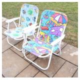 Pair of Cloth Folding Beach Chairs