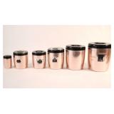 Mid Century Westbend, USA Rose Tone Canister Set