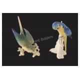 Karl Ens Porcelain Parakeet & Parrot Figurines