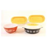 Yellow Fiesta Trays & Pyrex Mixing Bowls