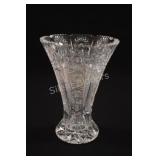 EAPG Clear Cut Crystal Footed Vase