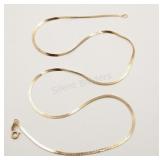 10K Yellow Gold Flat Herringbone Necklace