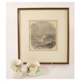 Wade, Heath Condiment Set,1850 Colored Print