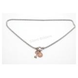 Sterling Silver Rope Necklace w Charms
