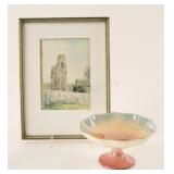 L.E. Brown 1937 Original Watercolor, Winton Dish