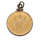 1915 Austria Gold 1 Ducat Restrike Coin in Pendant