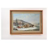 Cornelius Krieghoff "Sleigh Race" Framed Print
