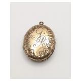 Victorian Era Gold Filled Locket Pendant w Ornate