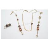 Costume Wrap Around Rope Necklace w Earrings