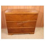 Mid Century Walnut Chest of Three Deep Drawers