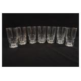 Set of Seven Heavy Octagon Base Water Glasses