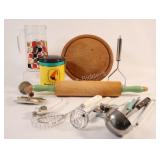 VTG Kitchenware Utensils, Pitcher & Board