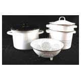 VTG Enamelware Cookware Set w Colander