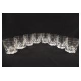 Set of Eight Heavy Octagon Base Juice Glasses
