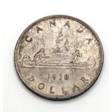 1938 Canada One Dollar Silver Coin