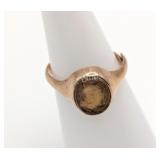 10K  Roman Intaglio Signet Carved Gem Ring
