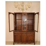 French Provincial Style China Cabinet, 2 PCS