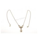 10K Yellow Gold & Pearl Pendant Necklace
