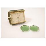 VTG Clip on Sunglasses w Elg-Art Germany Clock