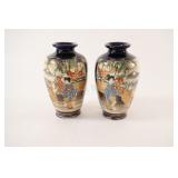 VTG Japanese Earthenware Satsuma Pottery Vases