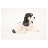 Resin Black & White Cocker Spaniel Puppy Statue
