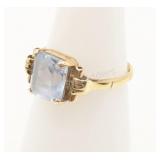 14K Yellow Gold Aquamarine Ring