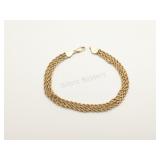 10K Yellow Gold, Triple Rope Chain Bracelet