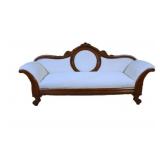 Antique 19th Century Mahogany Scroll Arm Sofa -