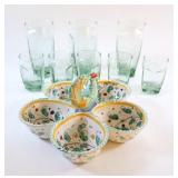 Ceramic Sectional Serving Dish & Libbey Glasses
