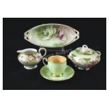 Antique Ornate Hand Painted Porcelain Tea Set