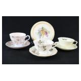 Bone China Tea Cups w  Altenburg China Pot Trivet