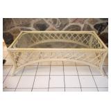 1980's Bamboo / Rattan Coastal Rattan Coffee Table