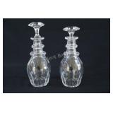 Georgian fluted glass decanters, commonly dated to
