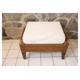 Rattan Wicker Patio Ottoman w Cushion Fitted Top