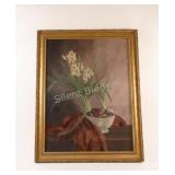 Framed Still Life Daffodils Print on Board