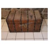 Antique Wooden Victorian Steamer / Shipping Trunk