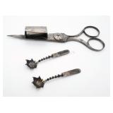 Antique Belleville Salt Cellar's & Candle Snuffer