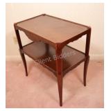 Two Tier Wooden Table w Hideaway Storage Drawer