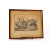 1861 Victorian Fashion Hand-Colored Engraving