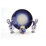 Antique Pottery France Plate, Vases