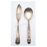 Antique Sterling Silver Spoon & Butter Knife