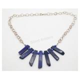 Lapis Lazuli w Sterling Silver Chain