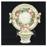 Fitz & Floyd Platter w Lidded Condiment Dish