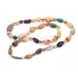 VTG -Agate, Quartz, Carnelian, Onyx Necklace