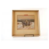 Watercolor Signed M. Dufor Winter Scene Art