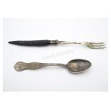 Antique SIlverplate Army & Navy Spoon & Fork